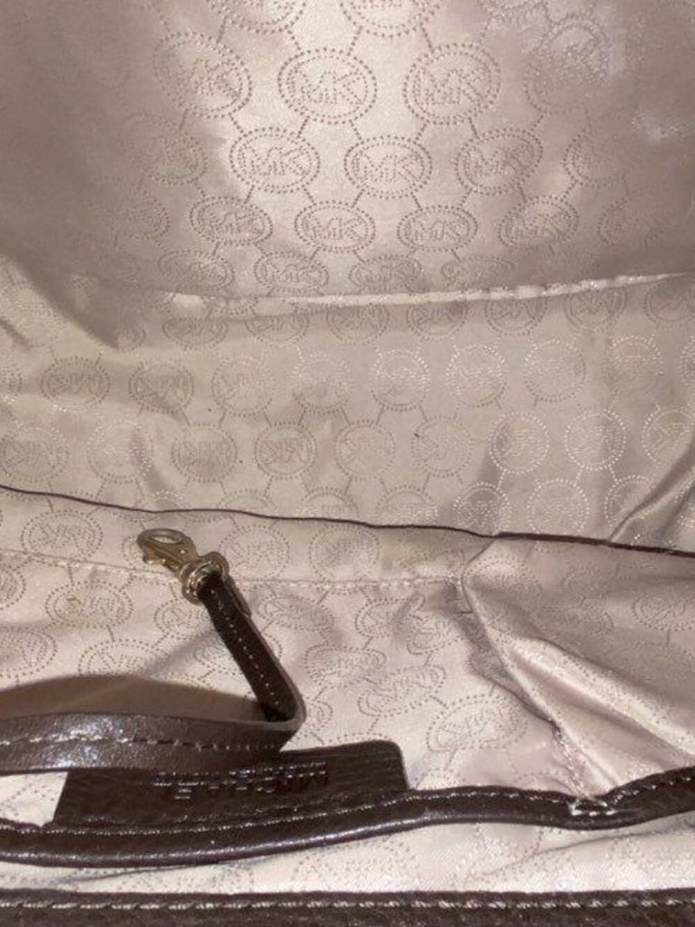 Michael Kors Women's Dark Brown Pebble Leather Brooke Tote Shoulder Bag - Picture 10 of 14